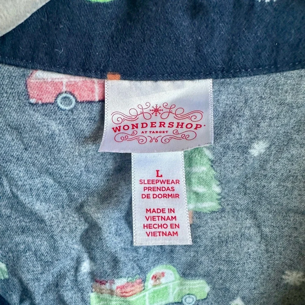Wondershop Christmas Pajama Set Women L Navy Blue Holiday Truck Camper Sleepwear